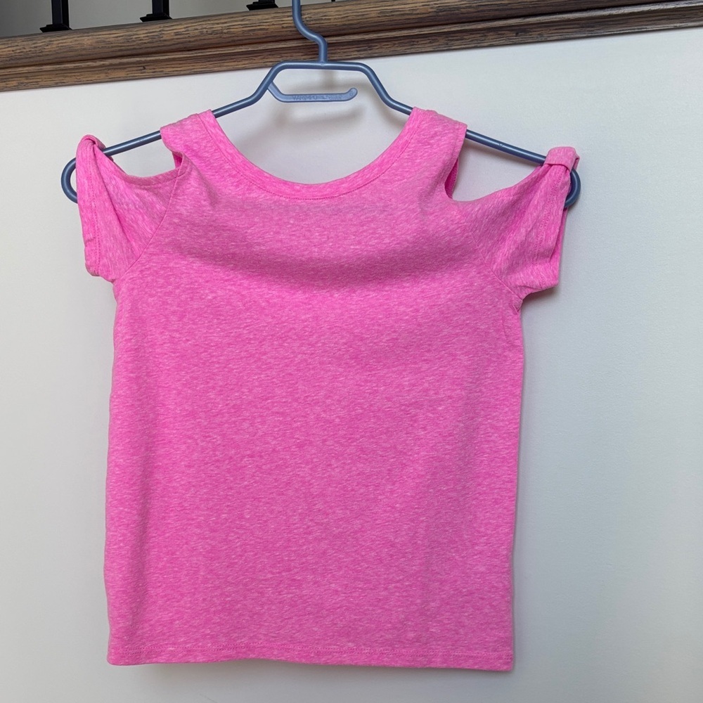 The Children's Place Bright Pink Shoulder Tee - Size 7/8